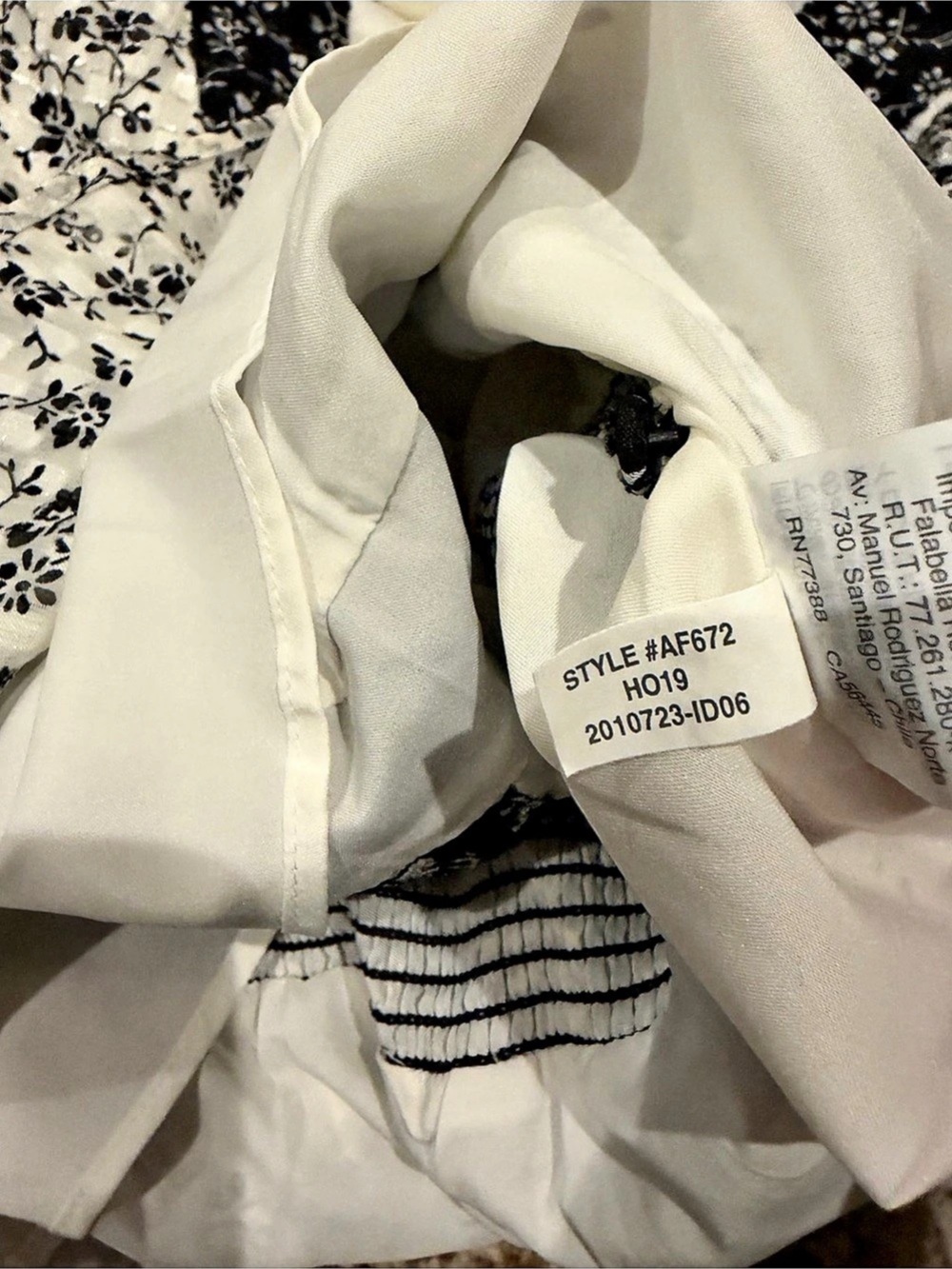 Madewell HAF62 Floral Peplum Blouse in White & Black Size XS - Picture 8 of 10